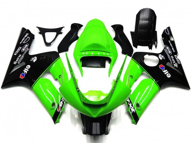 03-04 Verde Claro & Negro Elf Kawasaki ZX6R Carenados Moto