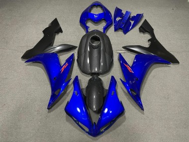 04-06 Azul Brillante & Estilo Fibra De Carbono Yamaha R1 Carenados Moto