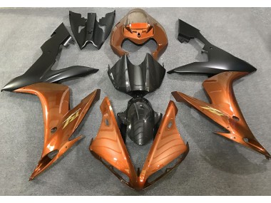 04-06 Estilo Naranja Brillante & Fibra De Carbono Yamaha R1 Carenados Moto