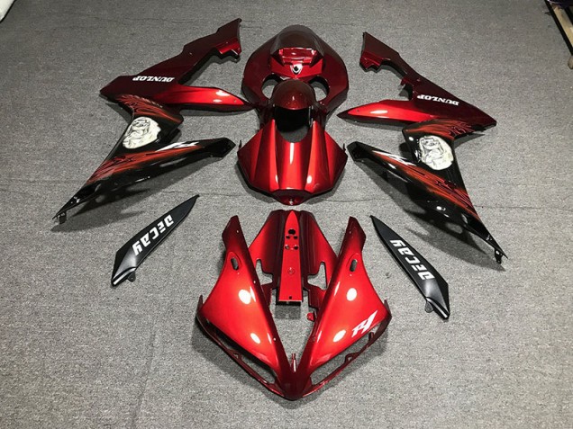 04-06 Rojo Brillante & Logotipos Yamaha R1 Carenados Moto