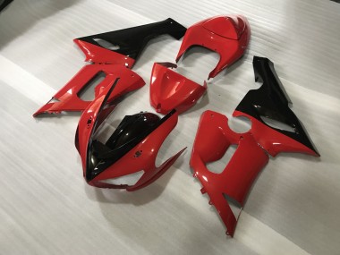 05-06 Rojo & Negro Personalizados Kawasaki ZX6R Carenados Moto