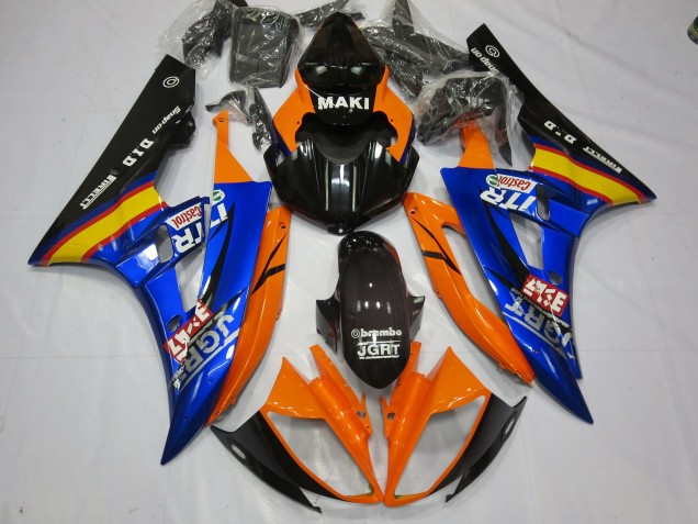 06-07 Azul Naranja Yamaha R6 Carenados Moto