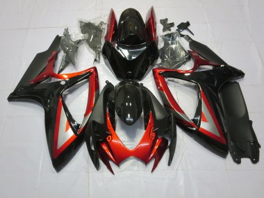 06-07 Rojo Intenso Negro Suzuki GSXR 600-750 Carenados Moto