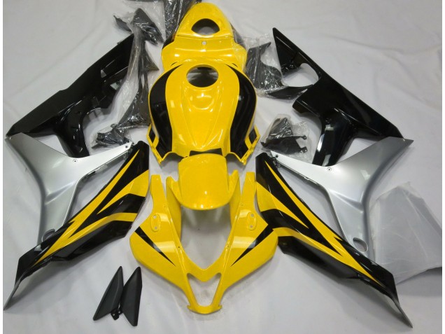 07-08 Amarillo Brillo Plata & Negro Honda CBR600RR Carenados Moto