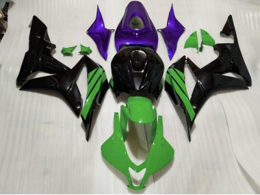 07-08 Detalles En Negro Brillante Verde & Morado Honda CBR600RR Carenados Moto