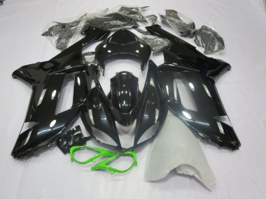 07-08 Negro Brillante Verde Kawasaki ZX6R Carenados Moto