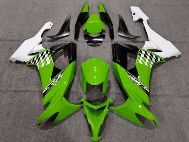 08-10 Cheq Verde & Blanco Kawasaki ZX10R Carenados Moto