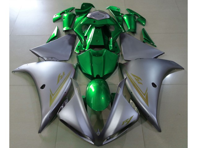 09-11 Plata Mate & Verde Yamaha R1 Carenados Moto