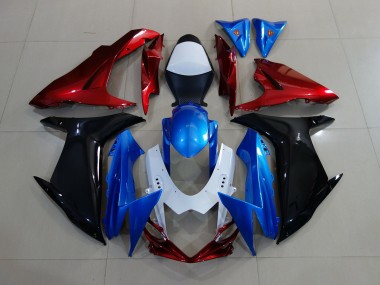 11-24 Personalizado Rojo Negro & Azul Suzuki GSXR 600-750 Carenados Moto