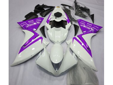 12-14 Blanco Brillante & Morado Yamaha R1 Carenados Moto