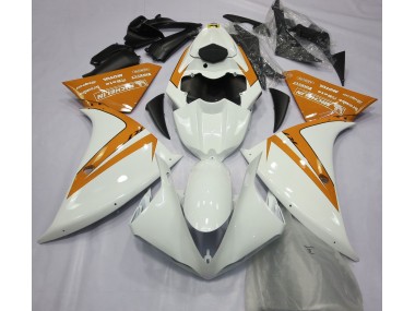 12-14 Blanco Brillante & Naranja Yamaha R1 Carenados Moto