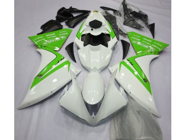 12-14 Blanco Brillante & Verde Yamaha R1 Carenados Moto