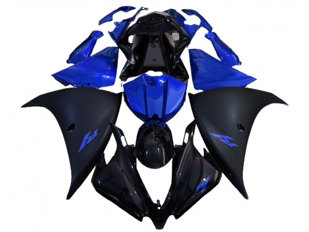 12-14 Negro Mate & Azul Yamaha R1 Carenados Moto