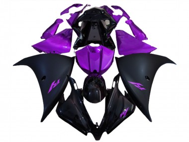 12-14 Negro Mate & Morado Yamaha R1 Carenados Moto