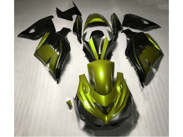 12-21 Amarillo Brillante & Negro Kawasaki ZX14R Carenados Moto