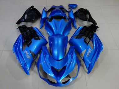 12-21 Azul Vibrante & Negro Brillante Kawasaki ZX14R Carenados Moto