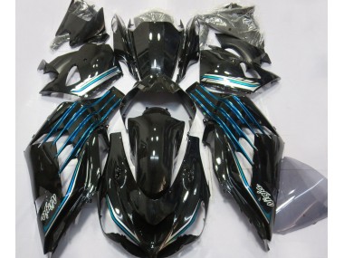 12-21 Negro Brillante & Azul Claro Kawasaki ZX14R Carenados Moto