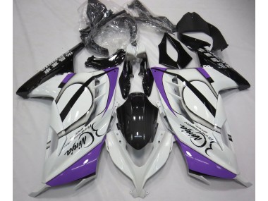 13-18 Blanco Brillante & Morado Kawasaki Ninja 300 Carenados Moto