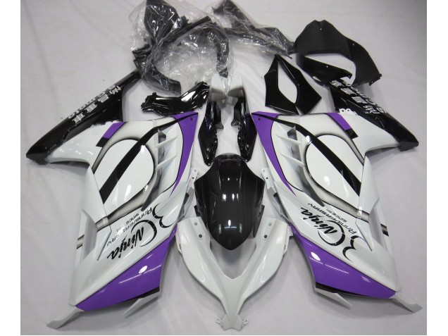 13-18 Blanco Brillante & Morado Kawasaki Ninja 300 Carenados Moto