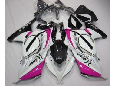 13-18 Blanco Brillante & Rosa Kawasaki Ninja 300 Carenados Moto