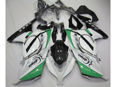 13-18 Blanco Brillante & Verde Kawasaki Ninja 300 Carenados Moto