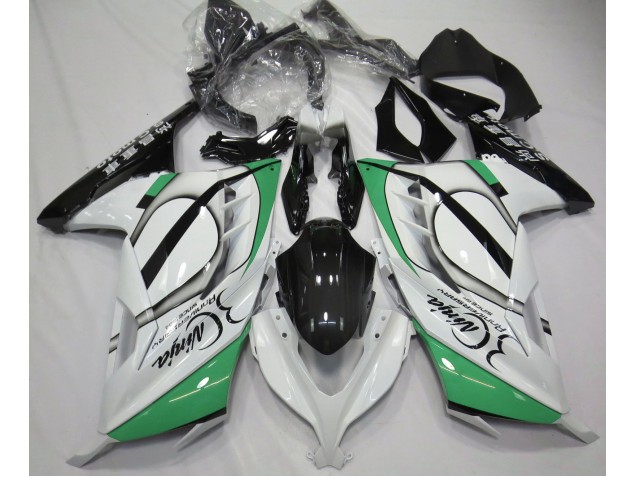 13-18 Blanco Brillante & Verde Kawasaki Ninja 300 Carenados Moto