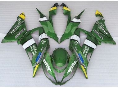 13-18 Estilo De Logotipo Verde Kawasaki ZX6R Carenados Moto