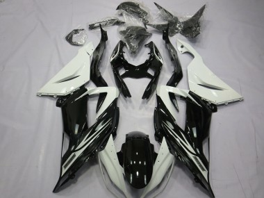 13-18 Liso Brillo Negro Blanco Kawasaki ZX6R Carenados Moto