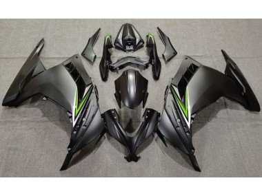 13-18 Negro Mate & Verde Kawasaki Ninja 300 Carenados Moto