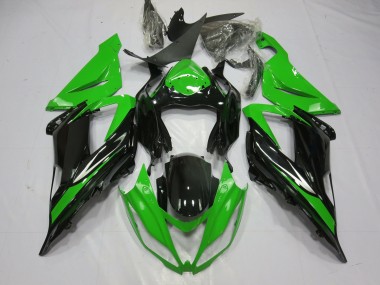 13-18 Negro & Verde Kawasaki ZX6R Carenados Moto