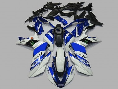 15-18 Blanco & Azul Yamaha R3 Carenados Moto