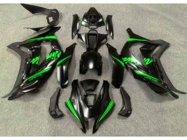 16-19 Negro Satinado & Verde Kawasaki ZX10R Carenados Moto