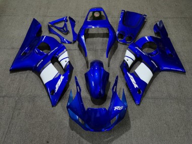 98-02 Diseño Azul Blanco Yamaha R6 Carenados Moto